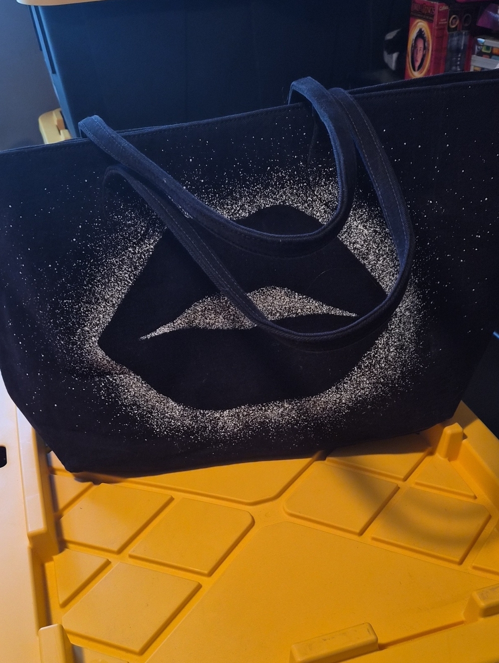 Black Lip Print Tote Bag Lauren moshi